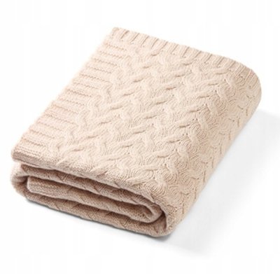 Babyono Dětská deka z merino vlny 75 x 100 cm, sv. béžová