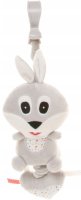 4 BABY Závěsná plyšová hračka s melodií, Rabbit, šedá