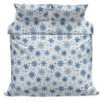 Povlečeme vše Bavlněné povlečení Vločky modrobílé 140x200, 70x90 cm