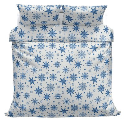 Povlečeme vše Bavlněné povlečení Vločky modrobílé 140x200, 70x90 cm