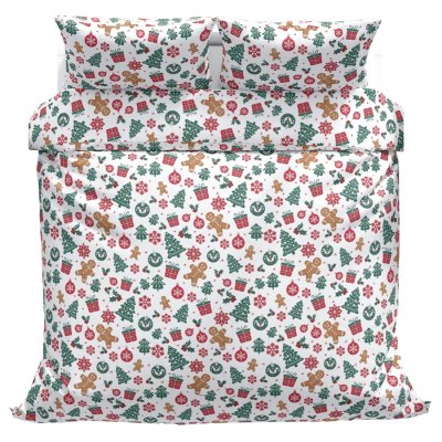 Povlečeme vše Bavlněné povlečení Ozdoby zelené 140x200, 70x90 cm