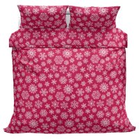 Povlečeme vše Bavlněné povlečení Vločky červené 140x200, 70x90 cm