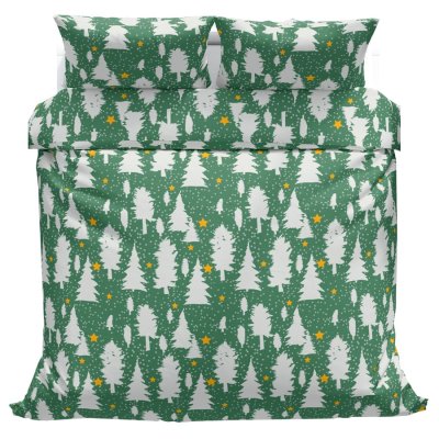 Povlečeme vše Bavlněné povlečení Stromky zelené 140x200, 70x90 cm