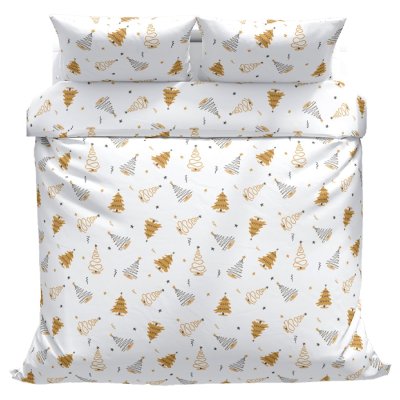 Povlečeme vše Bavlněné povlečení Stromky zlaté 140x200, 70x90 cm