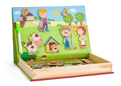 Adam Toys Dřevěná magnetická skládačka Farma