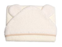 Baby Nellys Kojenecká osuška s kapucí a oušky Boucle 80x80cm, froté -  smetanová