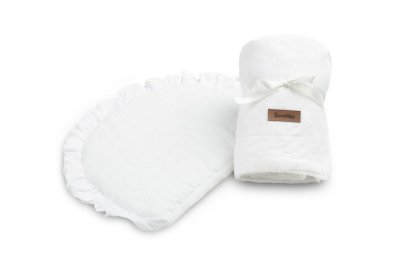 SENSILLO Sada ke křtu, 2D - deka, polštářek - bílá