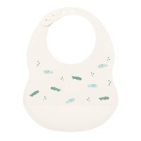 Nattou Bryndák silikonový se zapínáním bílý bez BPA