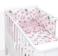 Mamo Tato Mantinel s povlečením do postýlky, 3D sada Bavlna, Růže,  135x100 cm