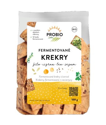 PROBIO Krekry fermentované žito, cizrna, len, sezam BIO 100 g