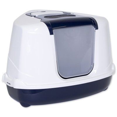 MAGIC CAT Toaleta Jumbo s krytem rohová modrá 59x45x39cm