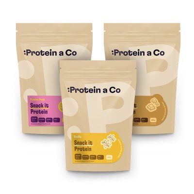 Protein a Co SNACK IT Protein 2+1, 500 g Vanilka, Čokoláda, Fruit