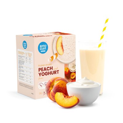 KetoDiet Proteinový nápoj - příchuť broskev & jogurt (7 porcí)