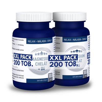 Clinical Magnesium chelát + B6 XXL pack 200 kapslí