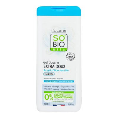SO’BiO étic Extra jemný sprchový gel s Aloe vera BIO 650 ml