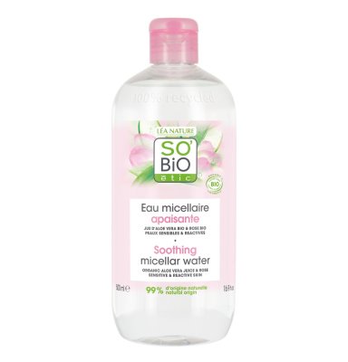 SO’BiO étic Zklidňující micelární voda s Aloe vera BIO 500 ml