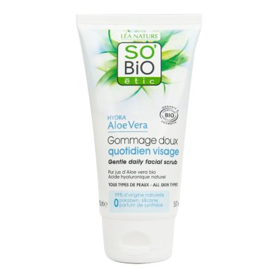 SO’BiO étic Jemný hydratační peeling Aloe vera BIO 150 ml