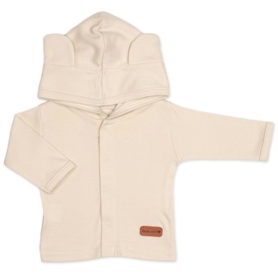 Baby Nellys Bavlněná souprava pro miminko do porodnice 5D, Made with love, béžová, vel. 62