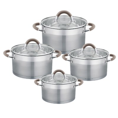 Haus Roland Sada nerezového nádobí 8 ks, s šedými úchyty