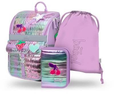 Baagl SET 3 Zippy Lavender: aktovka, penál, sáček