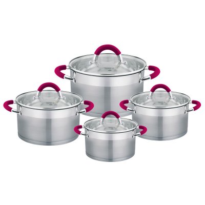 Haus Roland Sada nerezového nádobí 8 ks, s vínovými úchyty