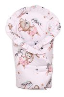 Baby Nellys Sada pro panenku 3D, zavinovovačka, peřinka a polštářek, Little Balerína, růžová