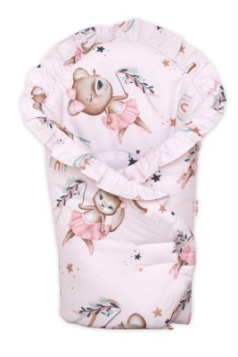 Baby Nellys Sada pro panenku 3D, zavinovovačka, peřinka a polštářek, Little Balerína, růžová