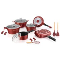 Royalty Sada nádobí 17dílná, burgundy