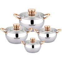 Haus Roland Sada nerezového nádobí 8 ks, s měděnými úchyty