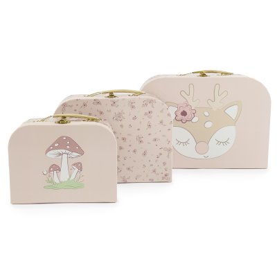 Bieco Sada tří kartonových kufříků - koloušek Ella - dreamy flowers