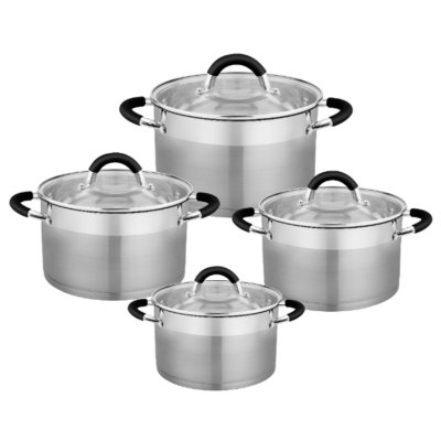 Haus Roland Sada nerezového nádobí 8 ks, s černými úchyty