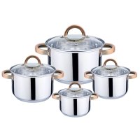 Haus Roland Sada nerezového nádobí 8 ks, se zlatými úchyty