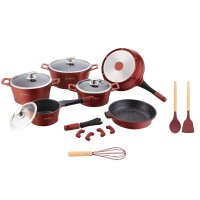 Royalty Sada nádobí 17 ks, barva burgundy