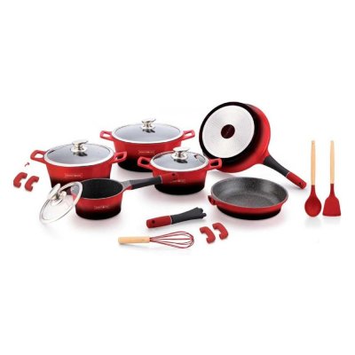 Royalty Sada nádobí 17 ks, červenočerná