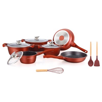 Royalty Sada nádobí 13 ks, barva burgundy