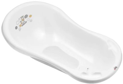 Maltex Dětská vanička Zebra s výpustem a protiskluzovou podložkou, 100 cm - bílá