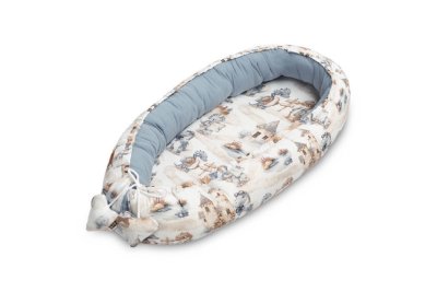SENSILLO Hnízdečko, kokon pro miminko mušelín, Dráček jeans
