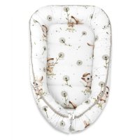 Miminu Hnízdečko, kokon pro miminko, bavlna, Kocourek a pampeliška - bílá