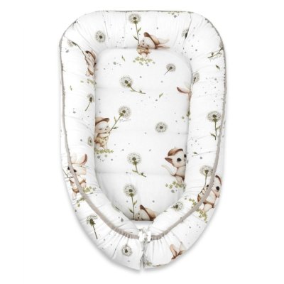 Miminu Hnízdečko, kokon pro miminko, bavlna, Kocourek a pampeliška - bílá