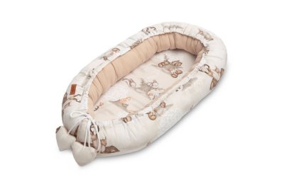 SENSILLO Hnízdečko, kokon pro miminko mušelín, Zábava v lese, béžové
