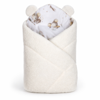 Baby Nellys Beránková zavinovačka bavlna/beránek, boucle - Malá myška, smetana