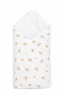 Baby Nellys Kojenecká Zavinovačka klasik Něžné kvítky, bílá/růžová