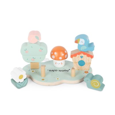 Saro Baby dřevěná stohovací zahrádka 12m+