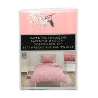 HOME ELEMENTS Povlečení bavlněné Květy a proužek