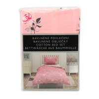 HOME ELEMENTS Povlečení bavlněné Květy a puntík