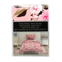 HOME ELEMENTS Povlečení bavlněné Růže a šedý puntík