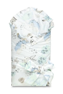 SENSILLO Zavinovačka pro miminko s volánkem 75x75cm, Lesní zvířátka