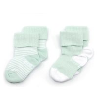 KipKep dětské ponožky Stay-on-Socks 6-12m 2páry Mint Stripes