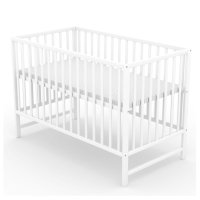 NELLYS Postýlka pro miminko Nature 120x60cm se spouštěcím bokem - bílá