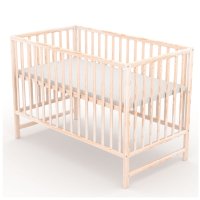 NELLYS Postýlka pro miminko Nature 120x60cm se spouštěcím bokem - přírodní